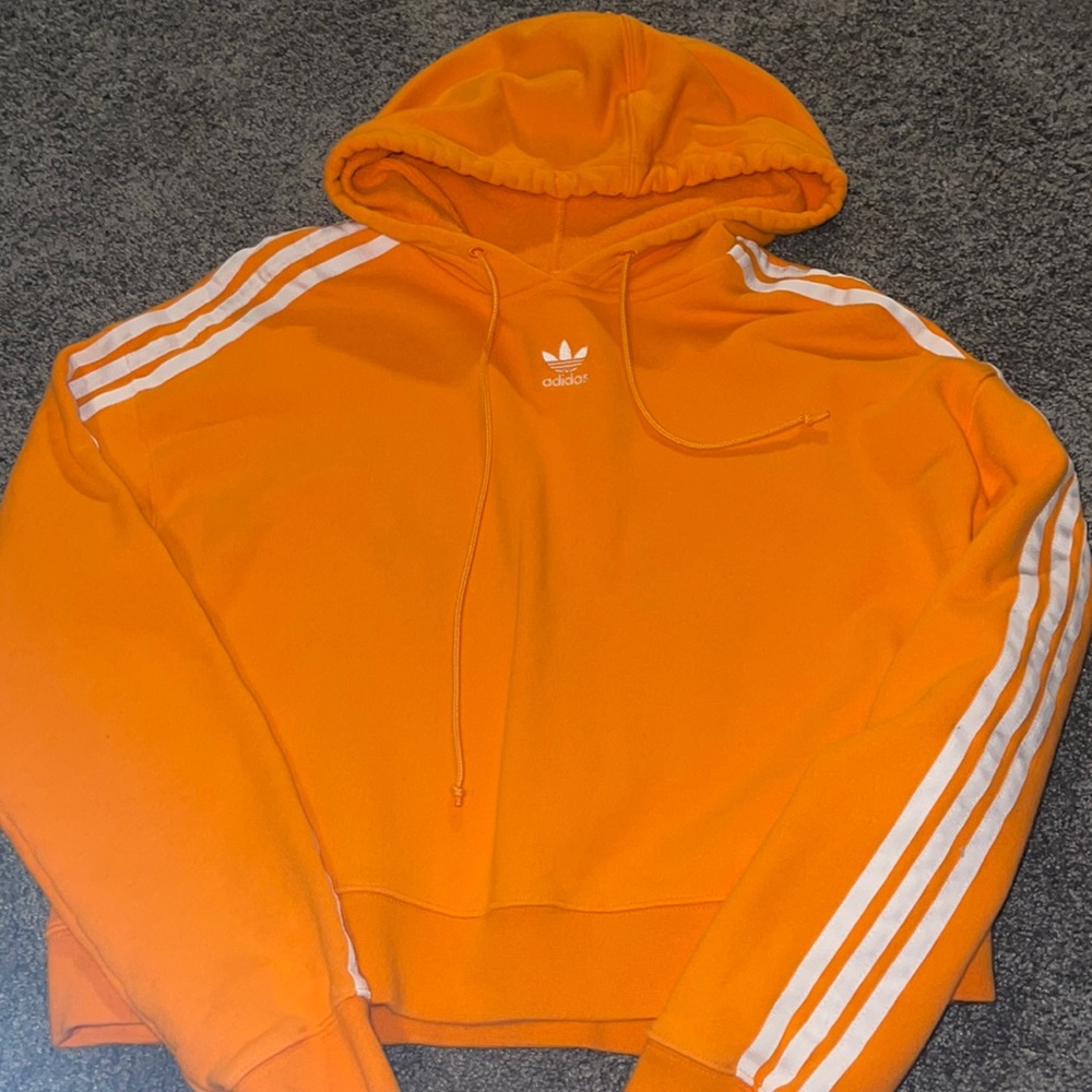 Adidas orange crop sweatshirt